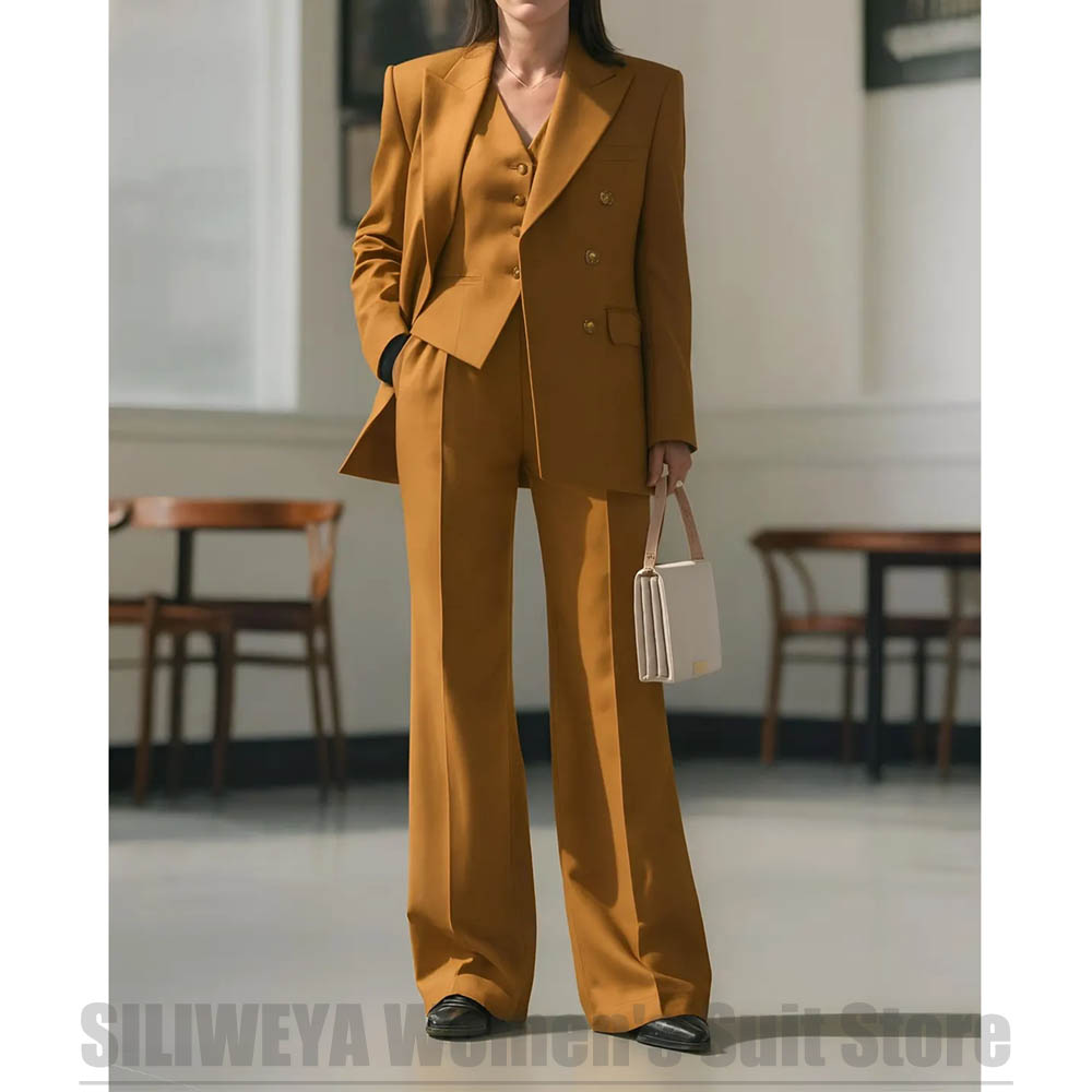 Women Formal Wear Outfits - Women's Suit 3 Piece Double Breasted