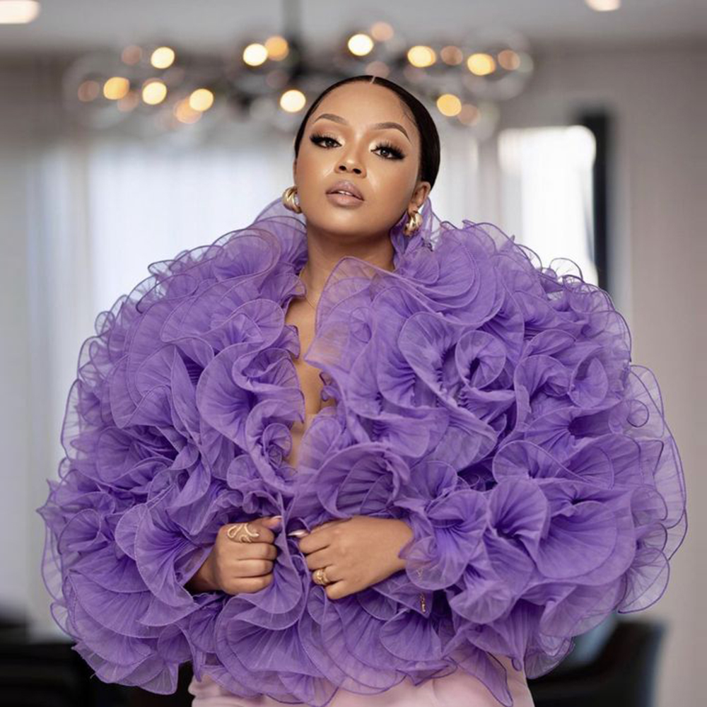Women Formal Wear Tops - Purple Ruffles Tulle Top Women Puffy