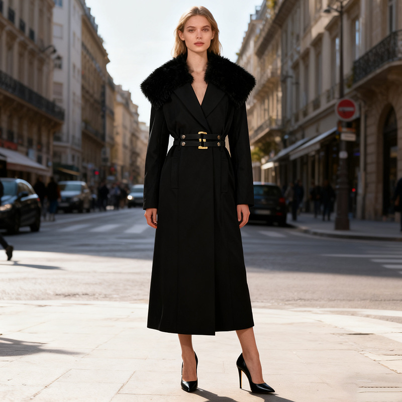 Women Formal Wear Winter - Fur Women Coat Windbreaker Belted Warm