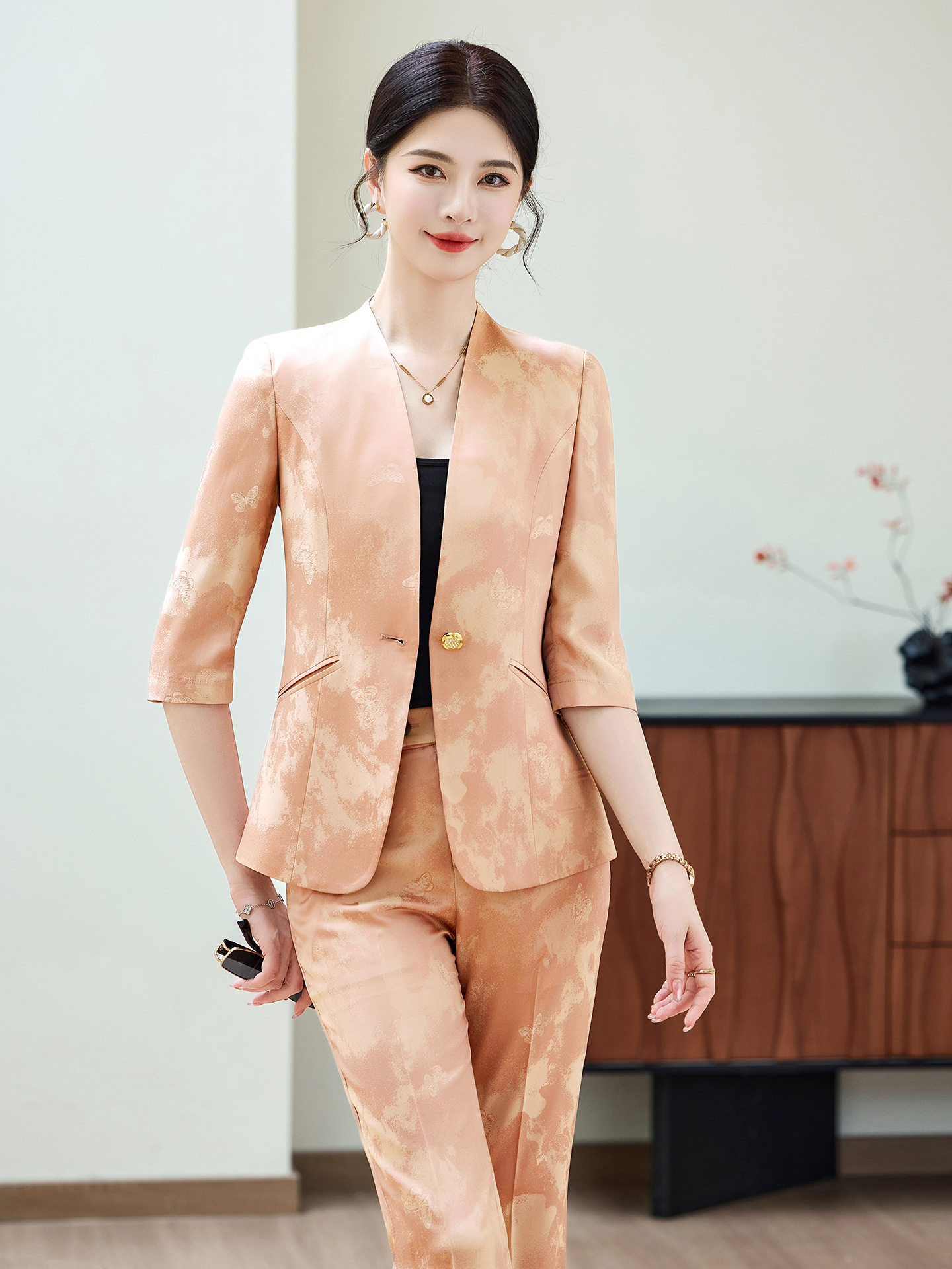 Fashion Office Ladies Blazer a - Women Formal Wear Trousers reseña y precio