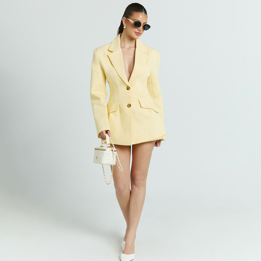 Light Yellow Women's 2Pic Suit - Yellow Formal Wear Women reseña y precio