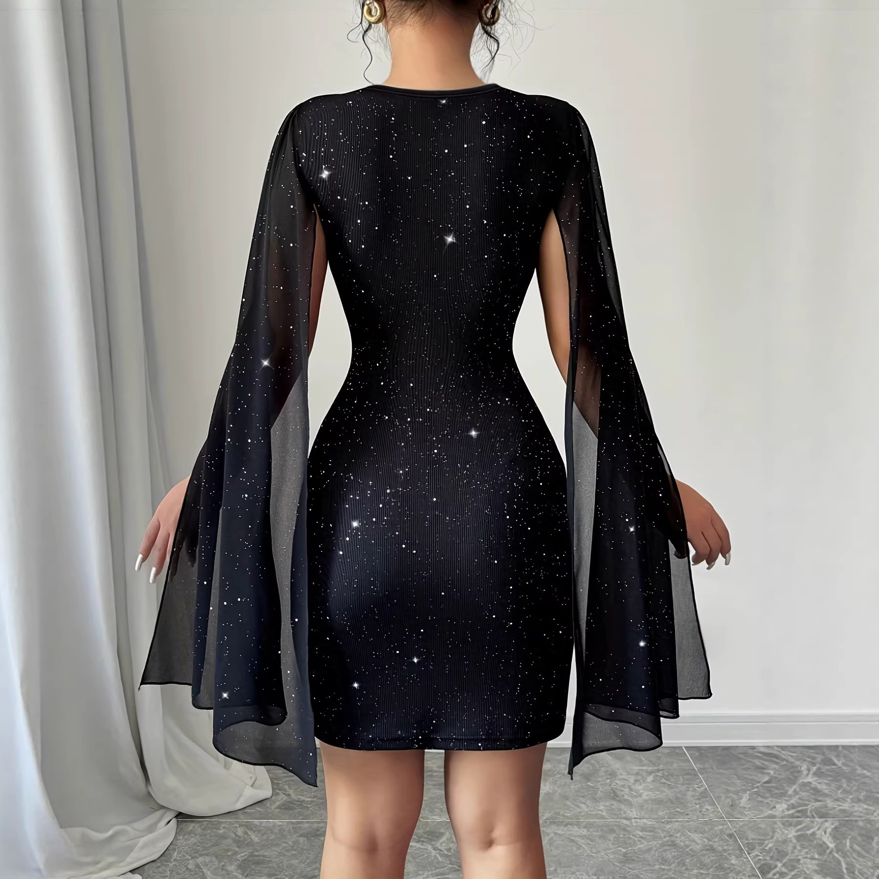 V Neck Bodycon Midi Dress Eleg - Women Formal Wear Outfits reseña y precio