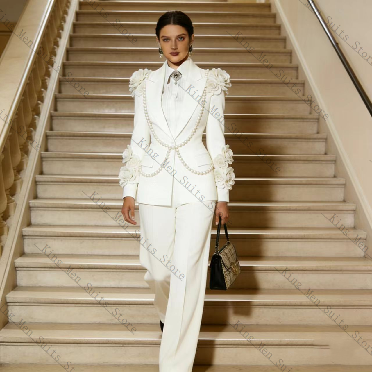 Luxury White Women Suit Set 2  - Women Formal Wear Trousers reseña y precio