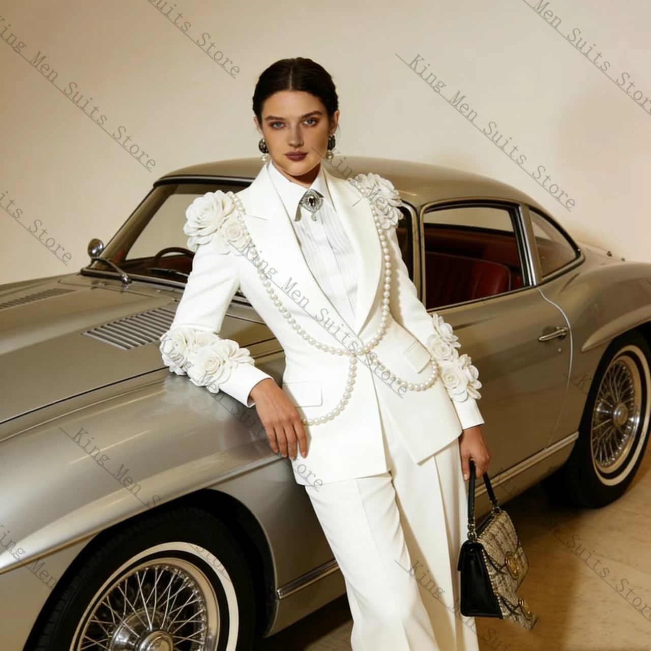 Luxury White Women Suit Set 2  - Women Formal Wear Trousers reseña y precio