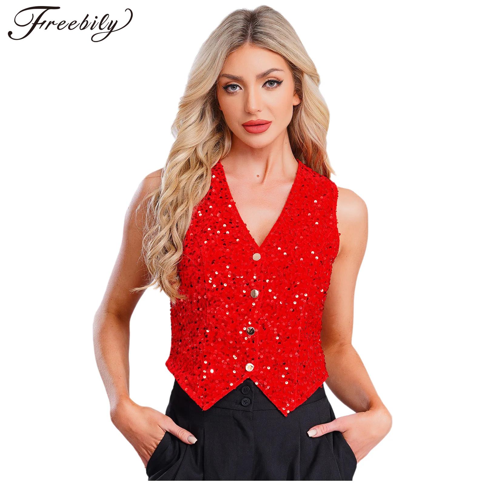Women Shiny Sequins Vest Chris - Women Formal Wear Outfits reseña y precio
