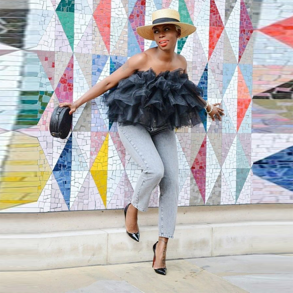 Black Ruffles Tulle Top For Wo - Women Formal Wear Tops reseña y precio