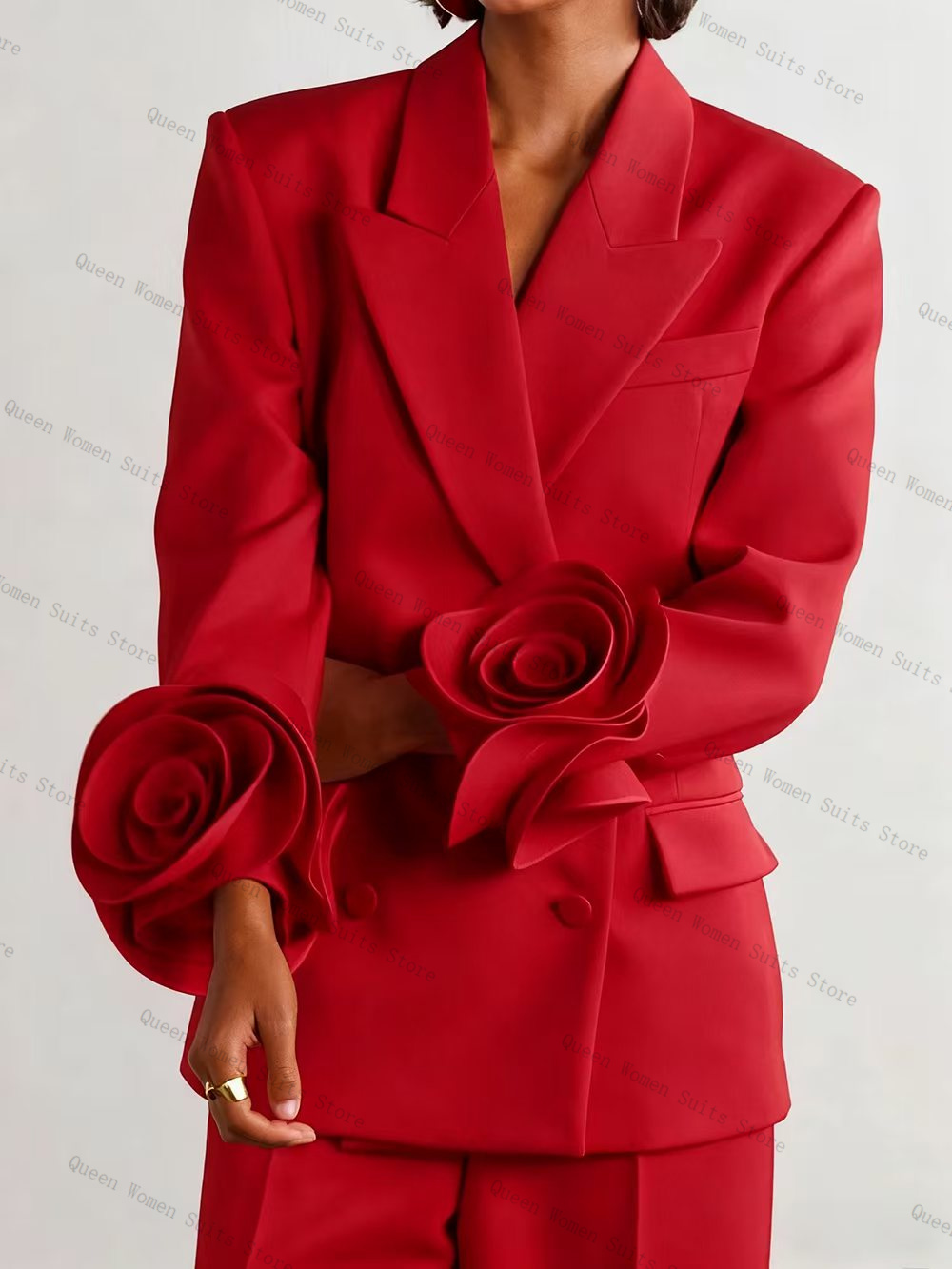 Luxury Red Women Suit Set 2 Pc - Women Formal Wear Trousers reseña y precio