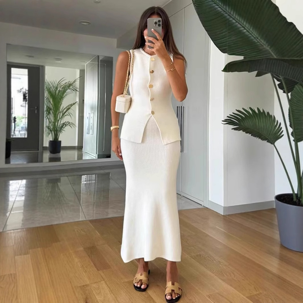 Round-neck Single-breasted Sle - Women Formal Wear Outfits reseña y precio