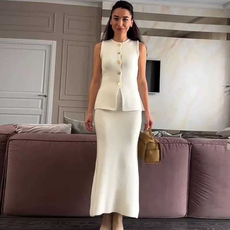 Round-neck Single-breasted Sle - Women Formal Wear Outfits reseña y precio