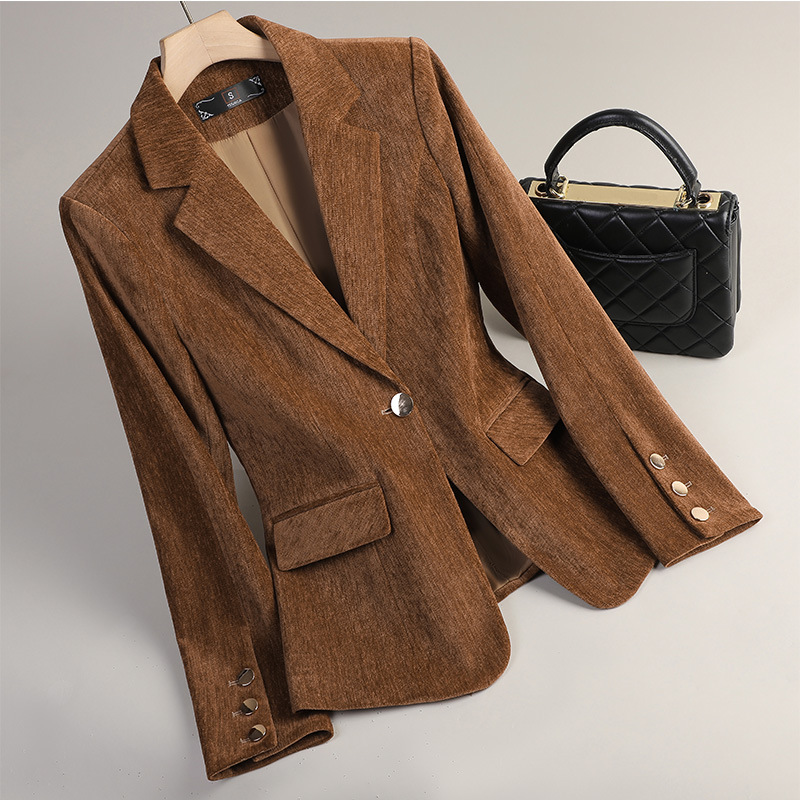 Yellow Gold Velvet Blazer Wome - Women Formal Wear Winter reseña y precio