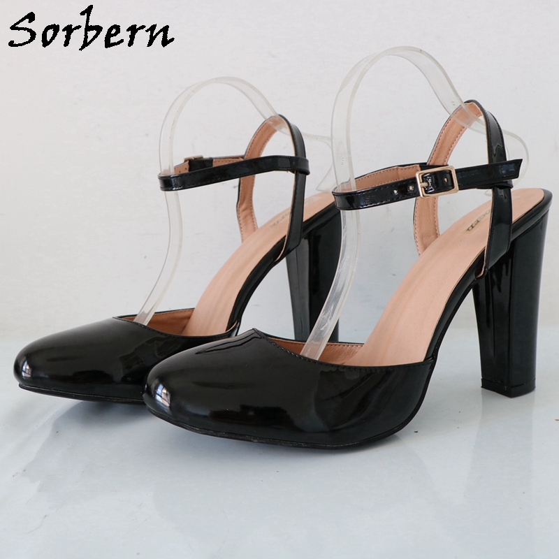 Sorbern Black Shiny Block High - Pump Heel Block reseña y precio