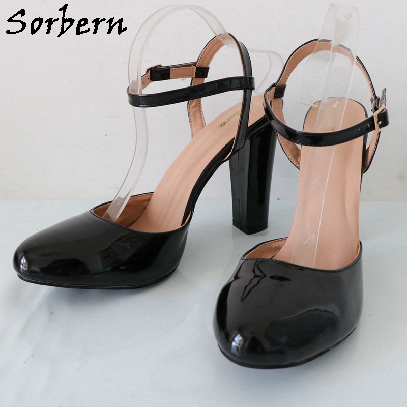 Sorbern Black Shiny Block High - Pump Heel Block reseña y precio