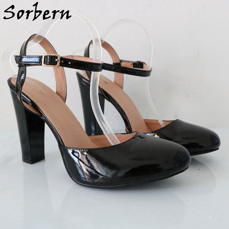 Sorbern Black Shiny Block High - Pump Heel Block reseña y precio
