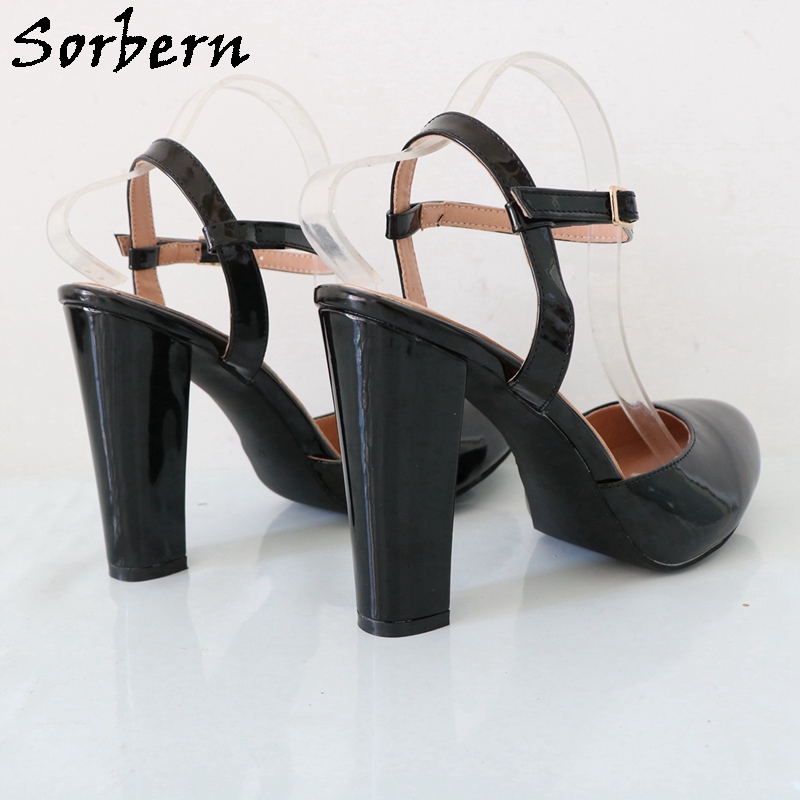 Sorbern Black Shiny Block High - Pump Heel Block reseña y precio