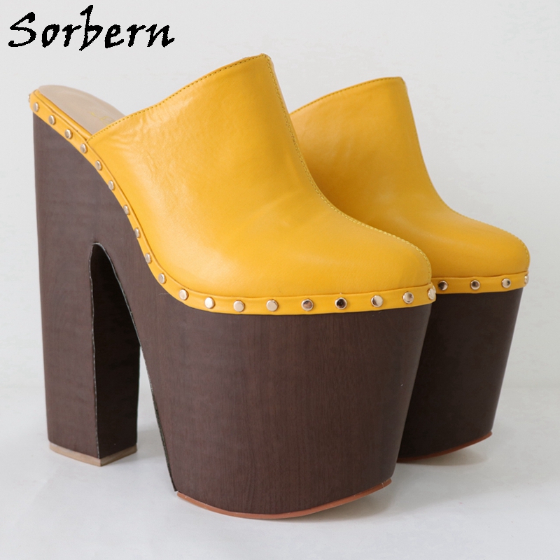 Sorbern Ginger Yellow Pump Sho - Pump Heel Block reseña y precio