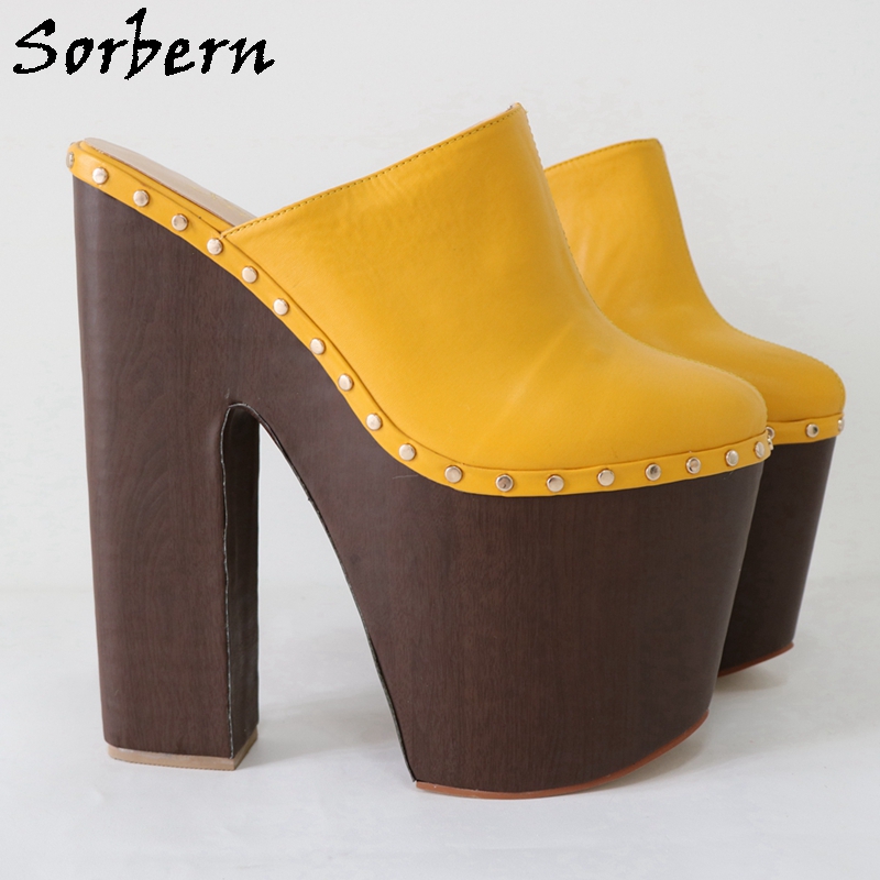 Sorbern Ginger Yellow Pump Sho - Pump Heel Block reseña y precio