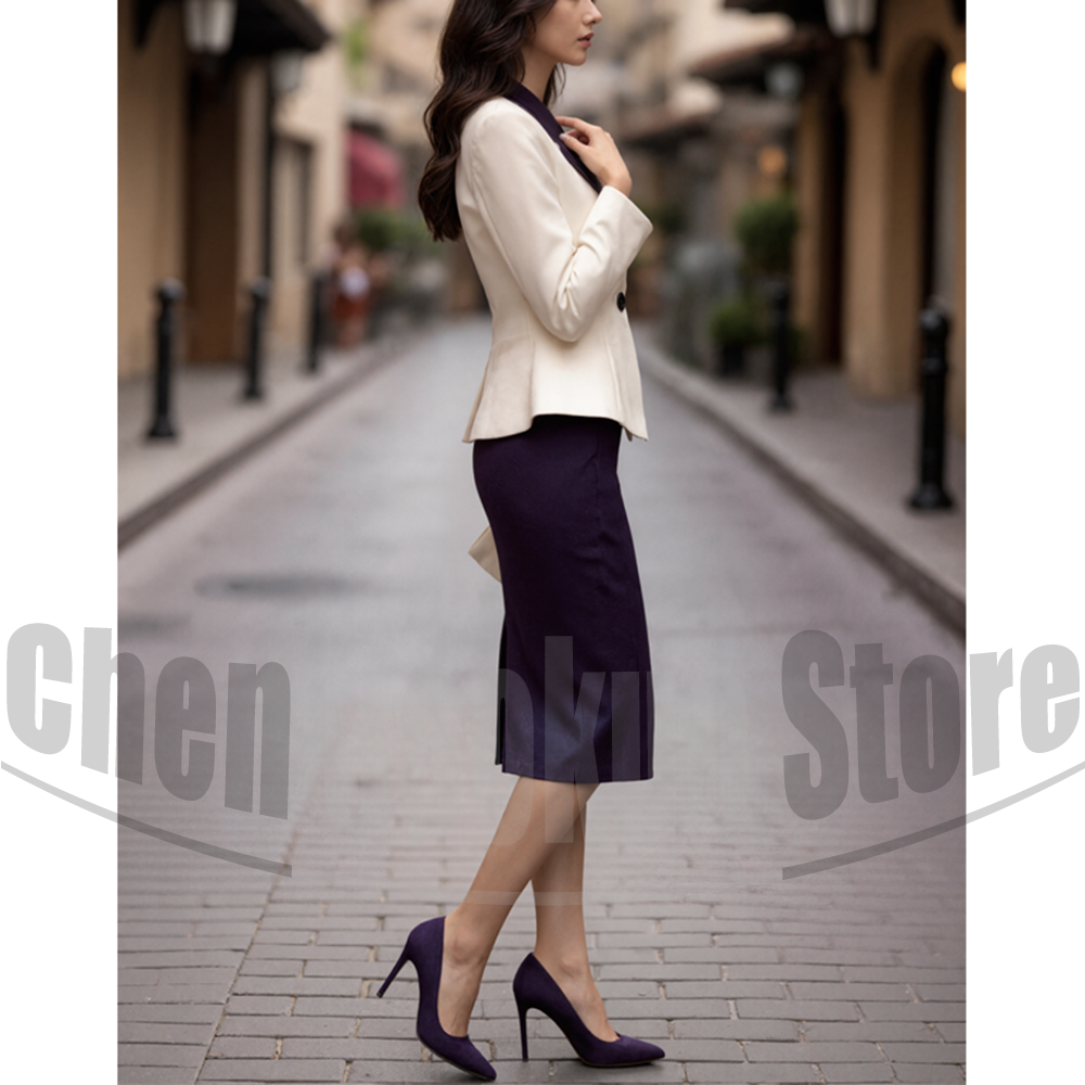 Fashion Women's Suit Set Notch - Women Formal Wear Trousers reseña y precio