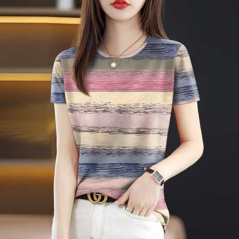 New Summer Round Neck Short-sl - Women Formal Wear Tops reseña y precio