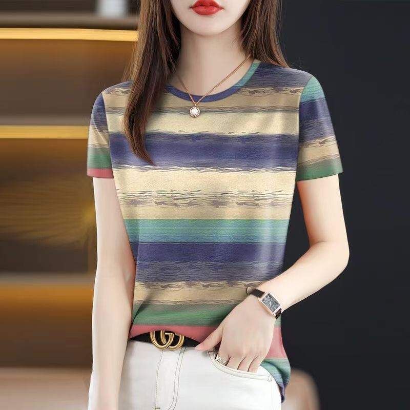 New Summer Round Neck Short-sl - Women Formal Wear Tops reseña y precio