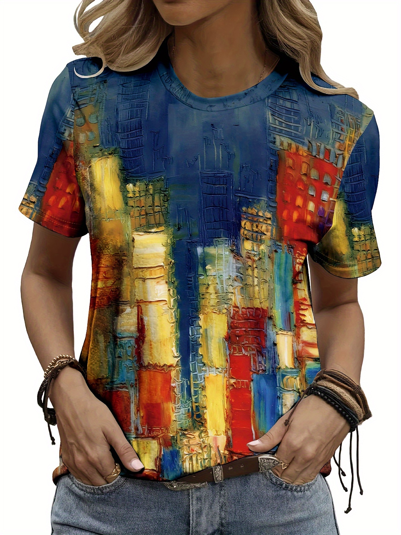 Vibrant Cityscape Women's Tee  - Women Formal Wear Tops reseña y precio