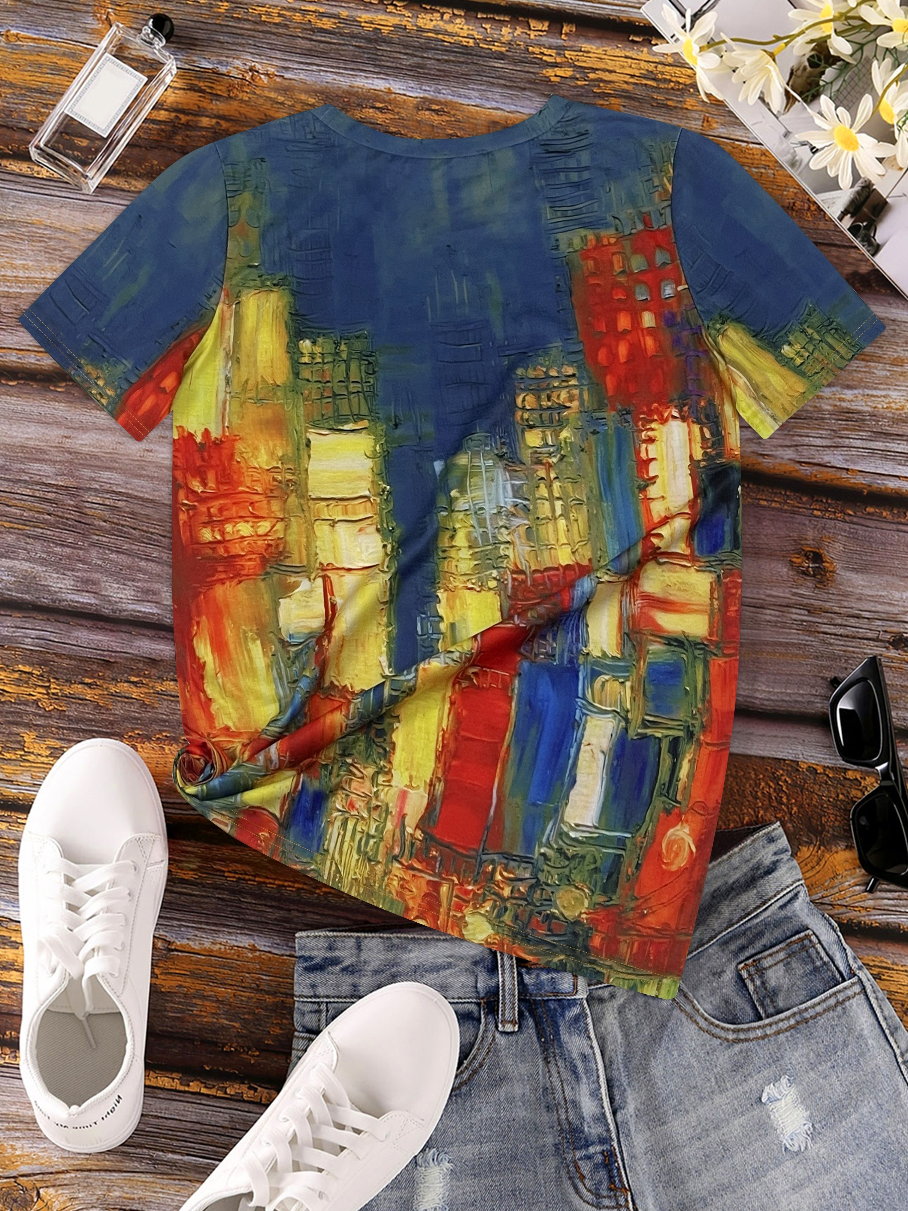 Vibrant Cityscape Women's Tee  - Women Formal Wear Tops reseña y precio