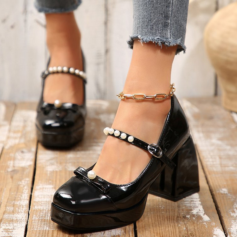 Luxury Brand Block Heel Mary J - Pump Heel Block reseña y precio