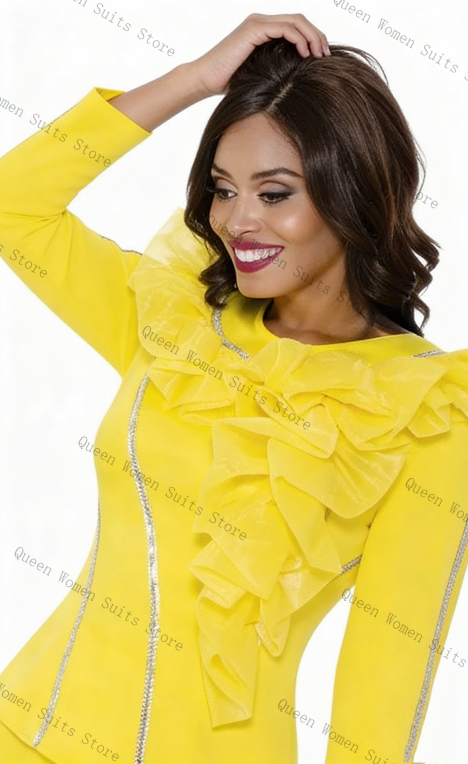 Crystals Yellow Women Suit Ski - Yellow Formal Wear Women reseña y precio