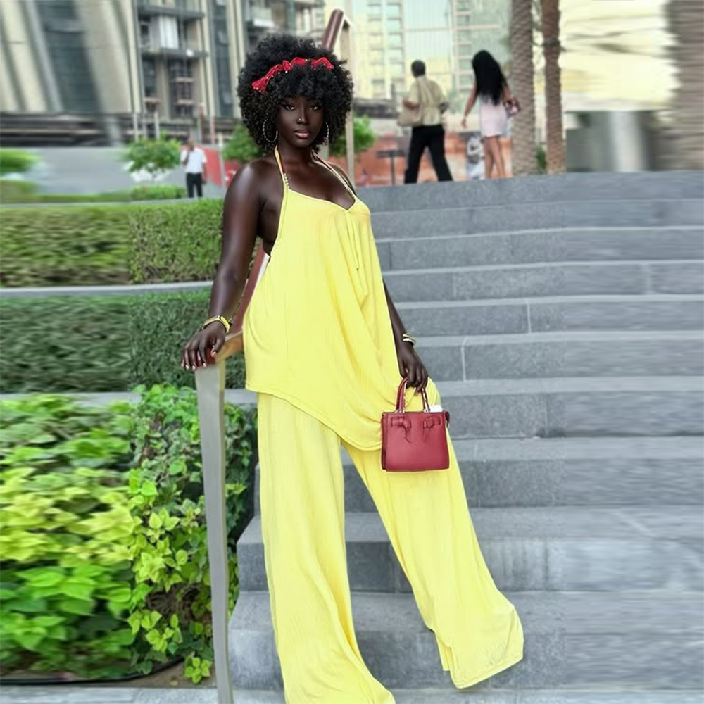 Elegant Yellow Two Pieces Wome - Women Formal Wear Tops reseña y precio