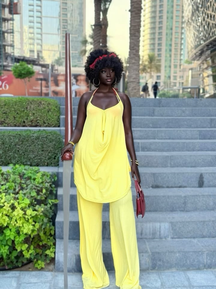 Elegant Yellow Two Pieces Wome - Women Formal Wear Tops reseña y precio